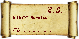 Melkó Sarolta névjegykártya